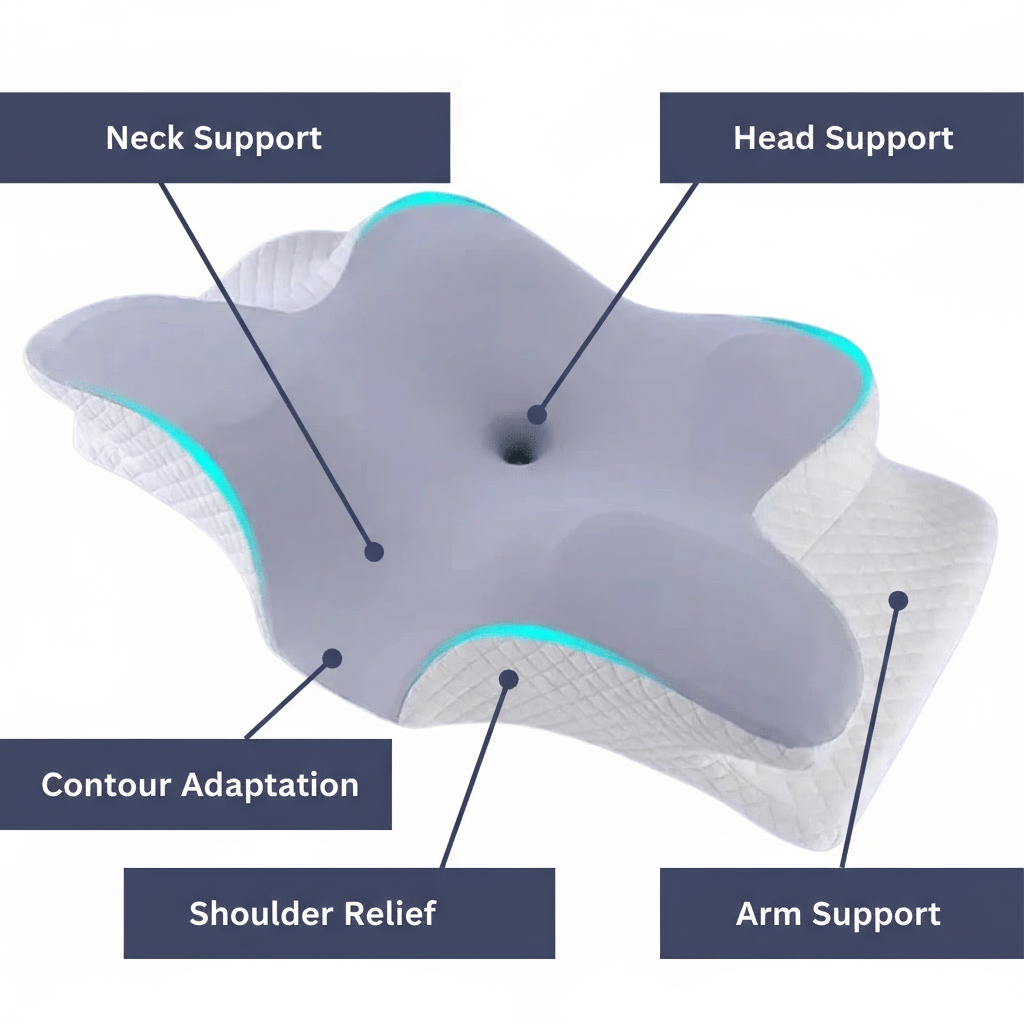 AuroraCore Orthopaedic Memory Foam Pillow For Neck And Shoulder Pain Relief | Temsk