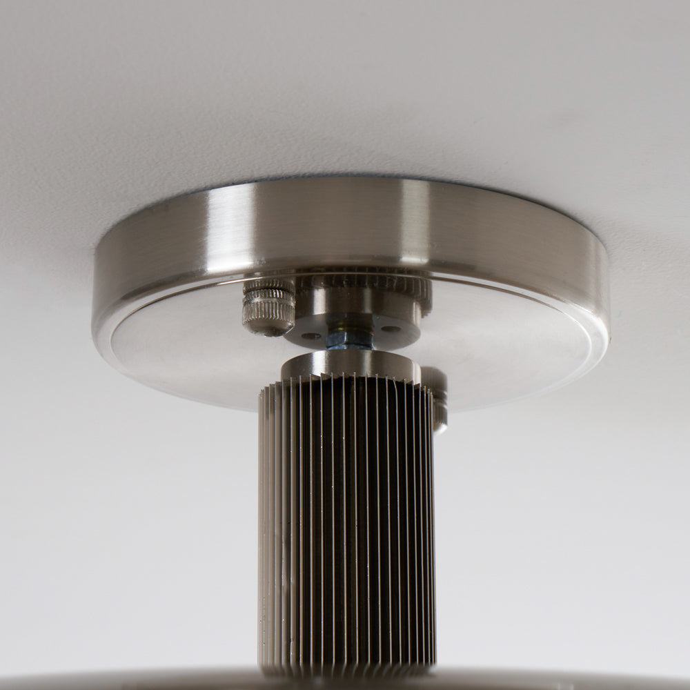 Ceiling Light With Hand-Blown Glass Shade And Textured Metal Rosette, Warm Ambient Glow | Temsk