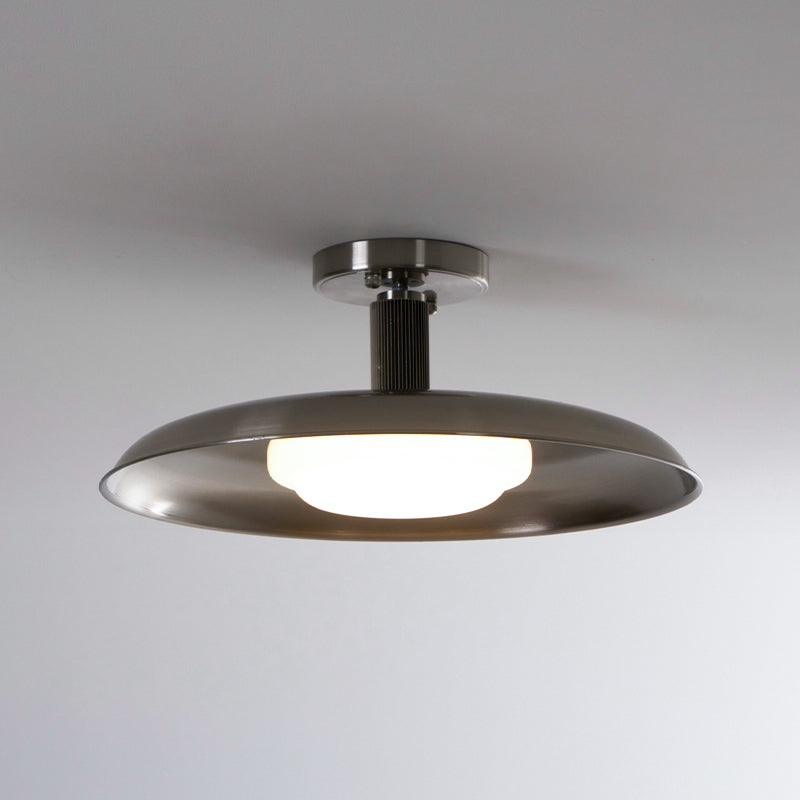 Ceiling Light With Hand-Blown Glass Shade And Textured Metal Rosette, Warm Ambient Glow | Temsk