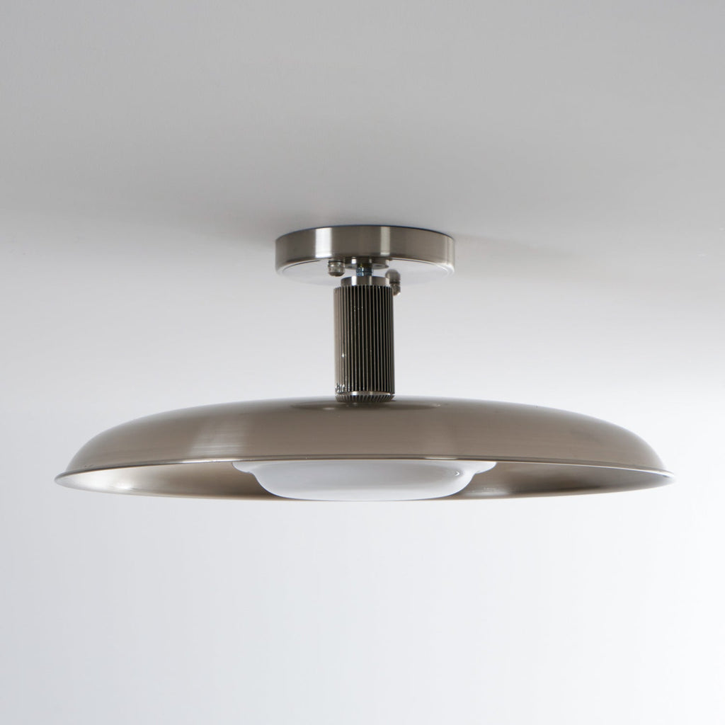 Ceiling Light With Hand-Blown Glass Shade And Textured Metal Rosette, Warm Ambient Glow | Temsk