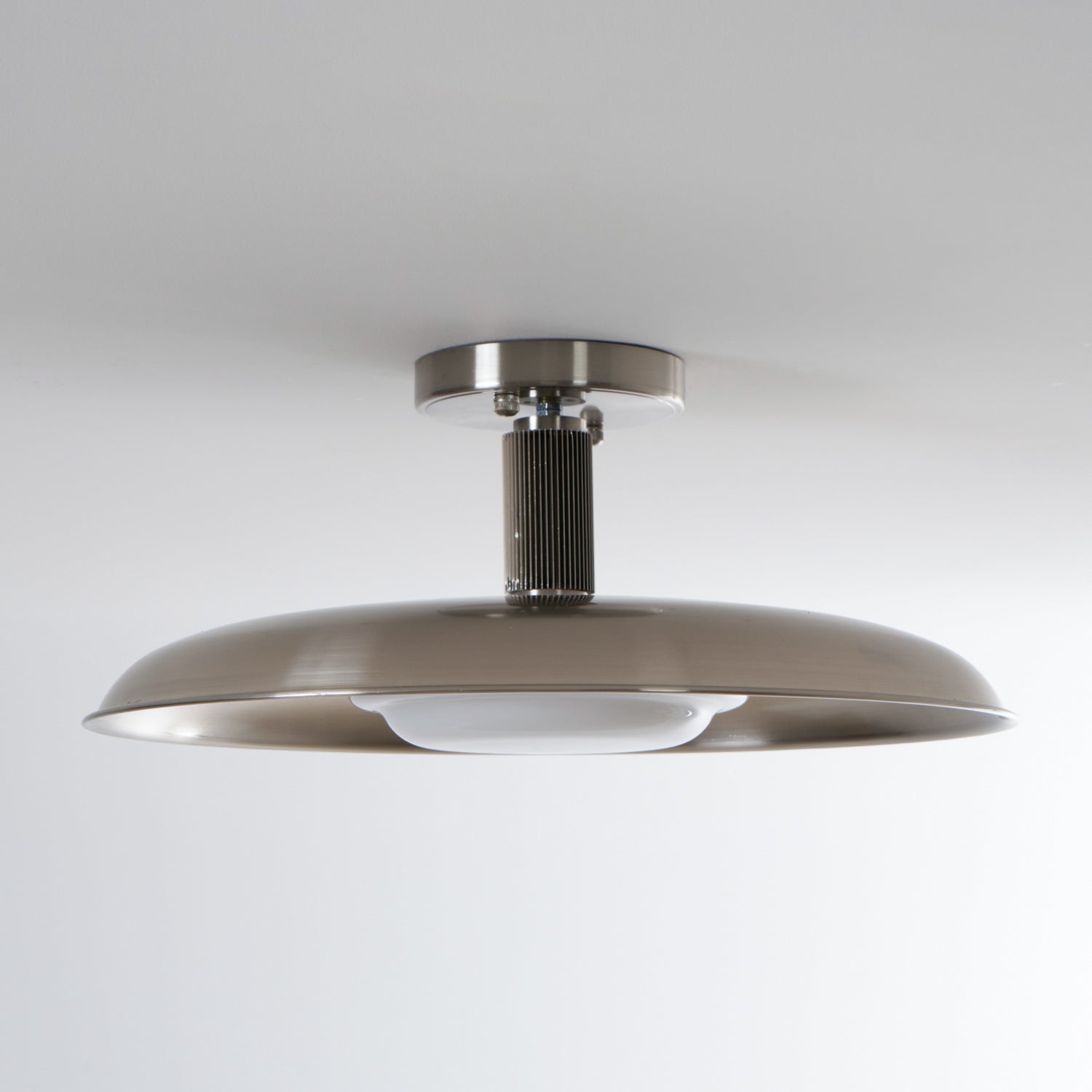 Ceiling Light With Hand-Blown Glass Shade And Textured Metal Rosette, Warm Ambient Glow | Temsk