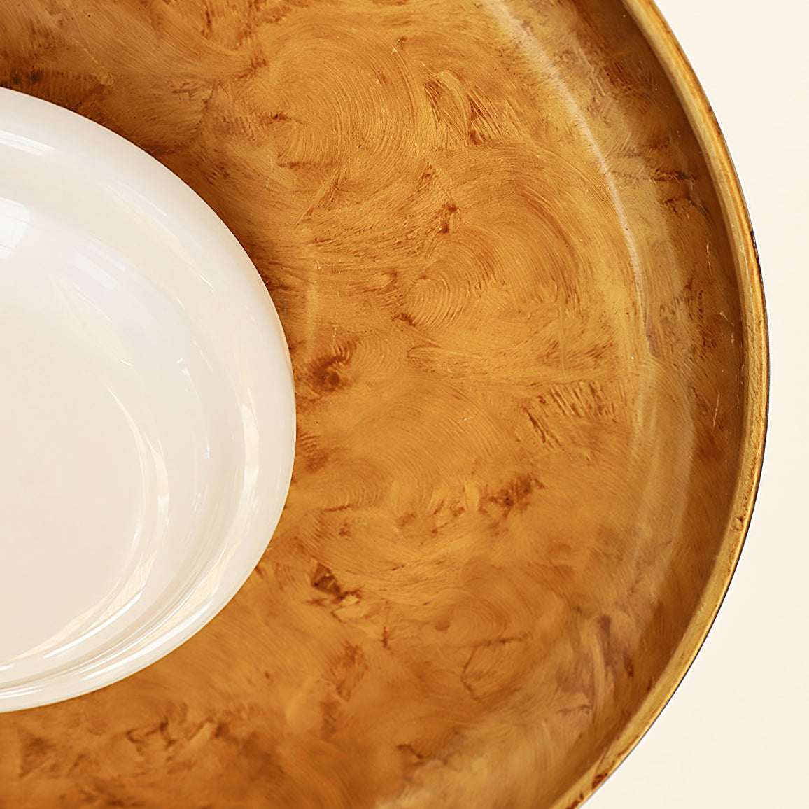 Ceiling Light With Hand-Blown Glass Shade And Textured Metal Rosette, Warm Ambient Glow | Temsk