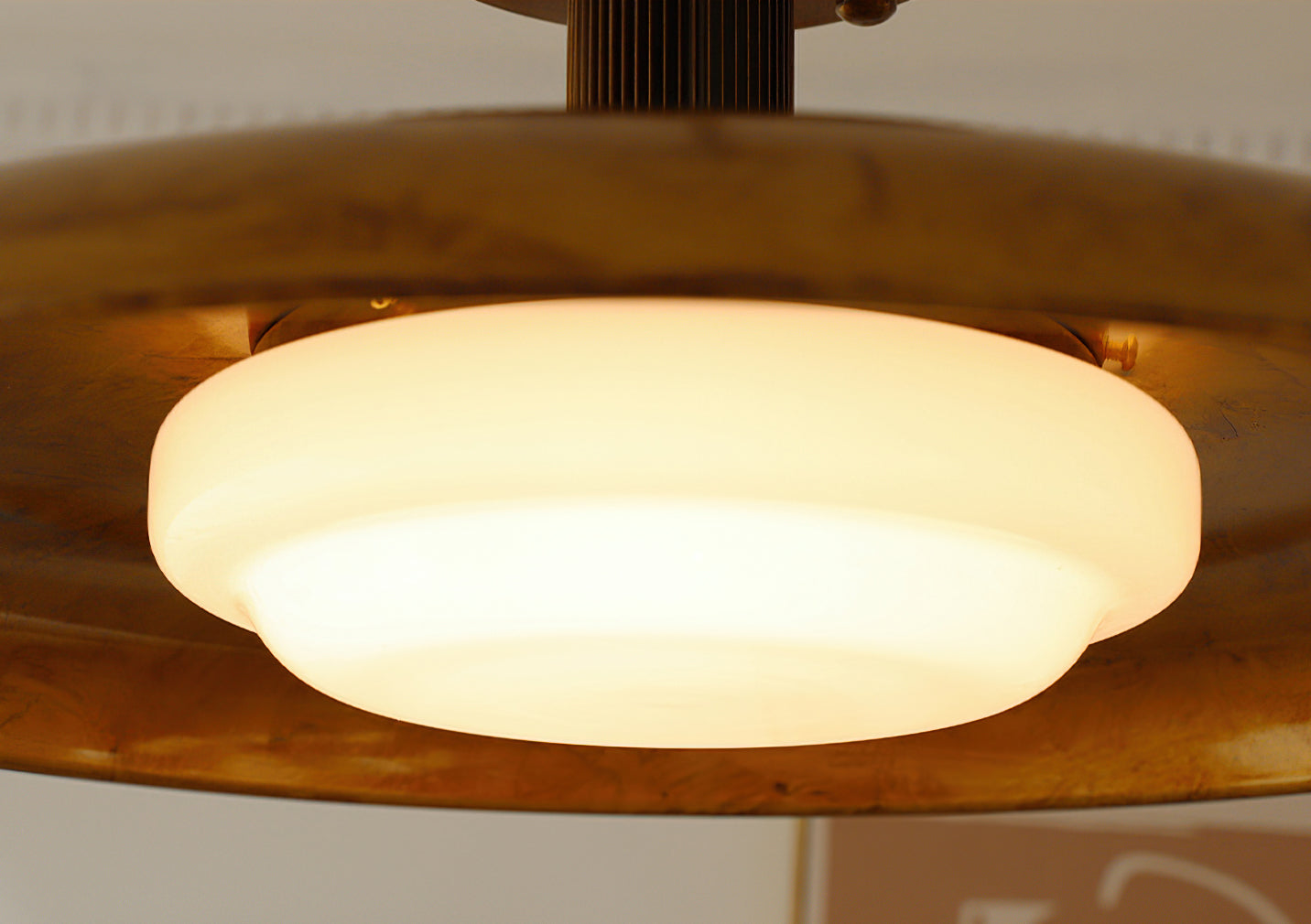 Ceiling Light With Hand-Blown Glass Shade And Textured Metal Rosette, Warm Ambient Glow | Temsk