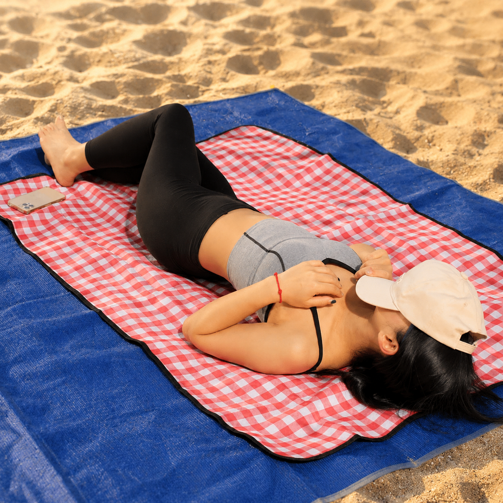 Sandfreie, faltbare Strandmatte für Picknicks und Outdoor-Reisen | Temsk
