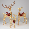 Outdoor Christmas Reindeer Family Display With Lights For Yard | Temsk