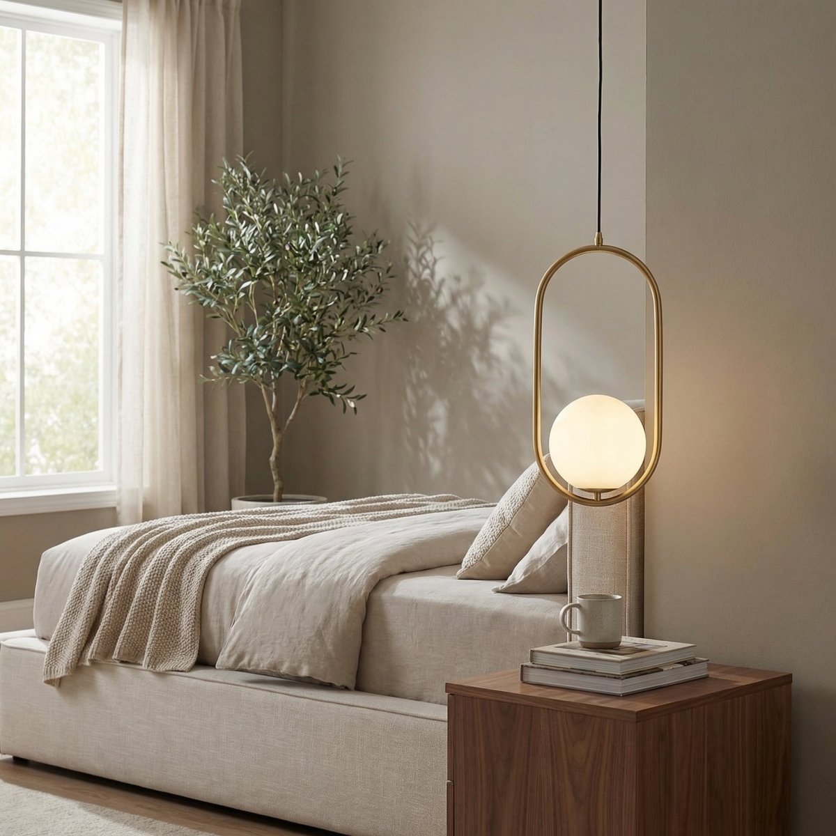 Metal Oval Frame Pendant Light Fixture Modern Design 18 Inches | Temsk