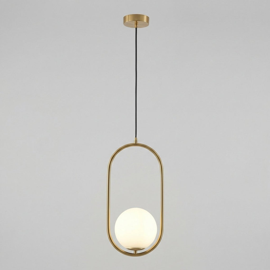 Metal Oval Frame Pendant Light Fixture Modern Design 18 Inches | Temsk