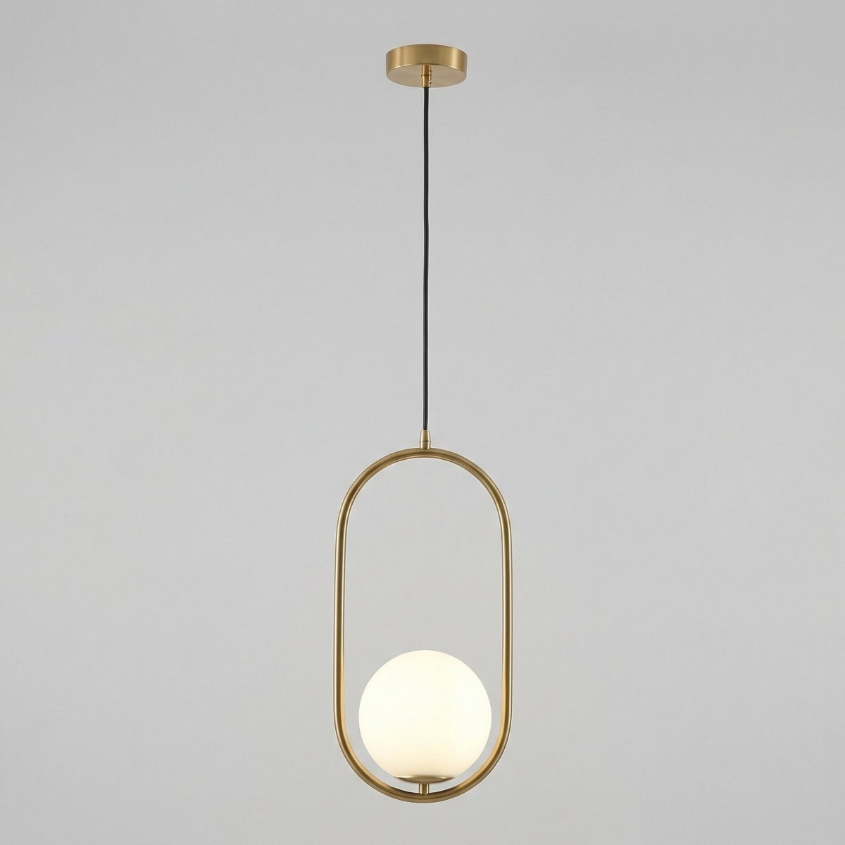 Metal Oval Frame Pendant Light Fixture Modern Design 18 Inches | Temsk
