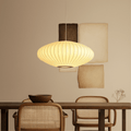 12-Inch Oval Pleated Fabric Shade Pendant Light Fixture | Temsk