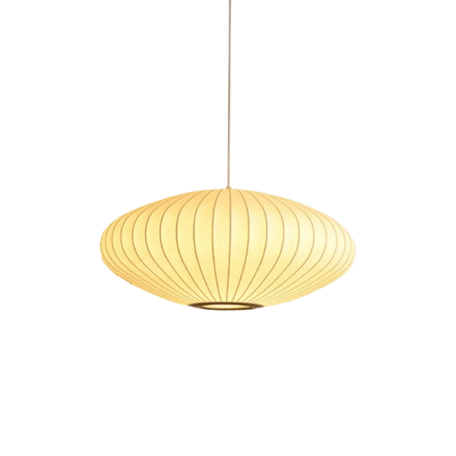 12-Inch Oval Pleated Fabric Shade Pendant Light Fixture | Temsk