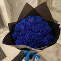 Blaue Glitzer-Rose künstlicher Blumenstrauß als Geschenk für besondere Anlässe | Temsk