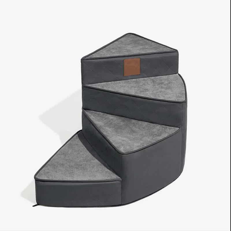 LuxeStep Non-Slip 3-Step Faux Leather Indoor Staircase | Temsk