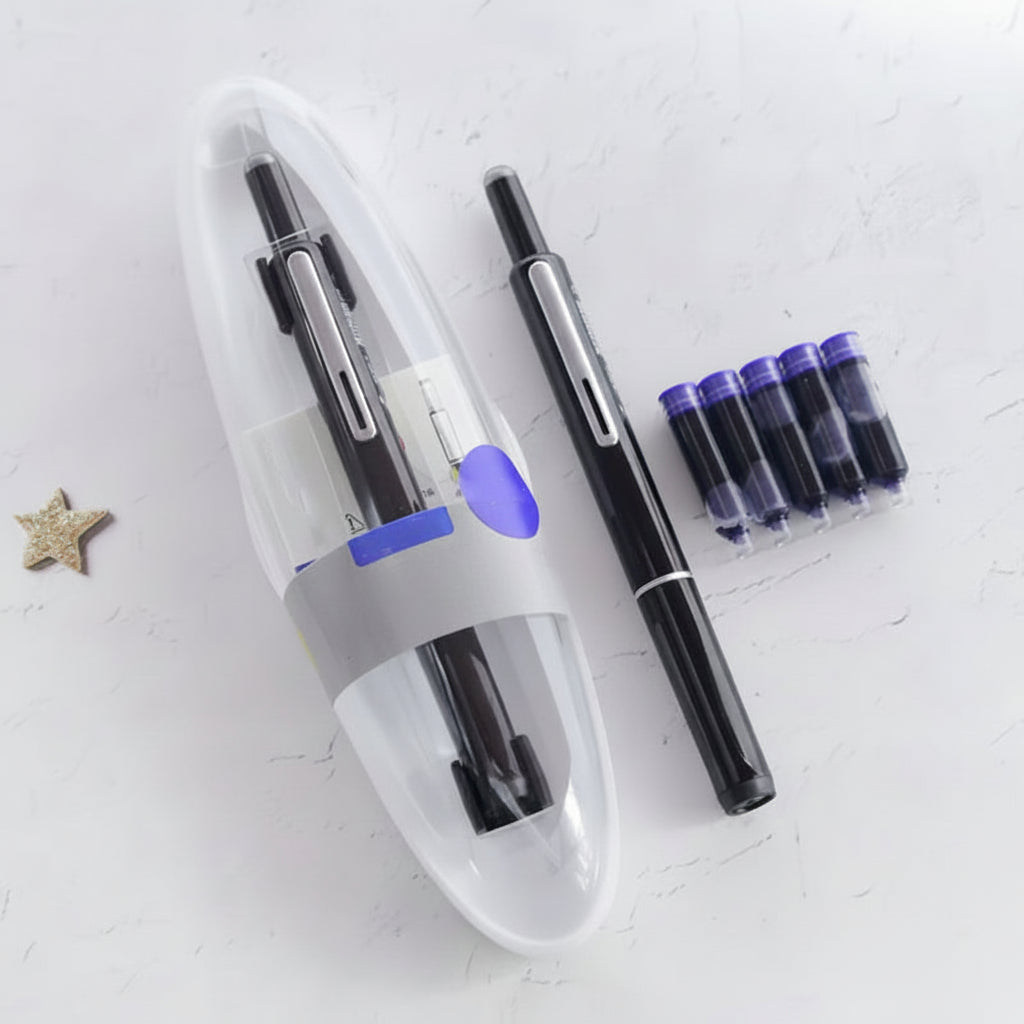 Stainless Steel Fountain Pen, Retractable And Refillable Writing Instrument | Temsk