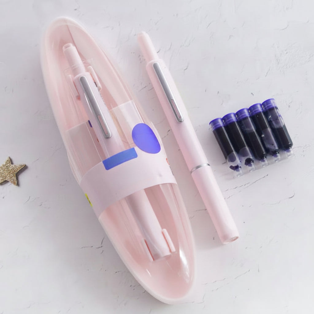 Stainless Steel Fountain Pen, Retractable And Refillable Writing Instrument | Temsk