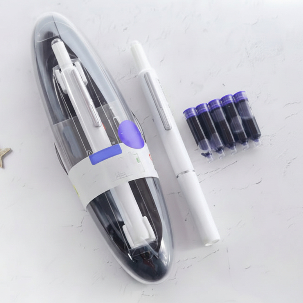 Stainless Steel Fountain Pen, Retractable And Refillable Writing Instrument | Temsk