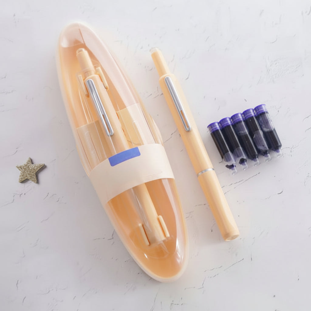 Stainless Steel Fountain Pen, Retractable And Refillable Writing Instrument | Temsk