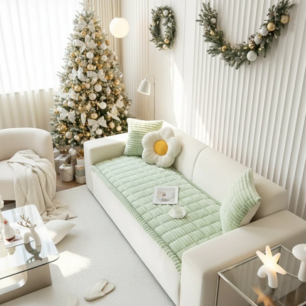 CozyFlannel Luxe Sofa Cover With Plush Comfort And Elegance | Temsk