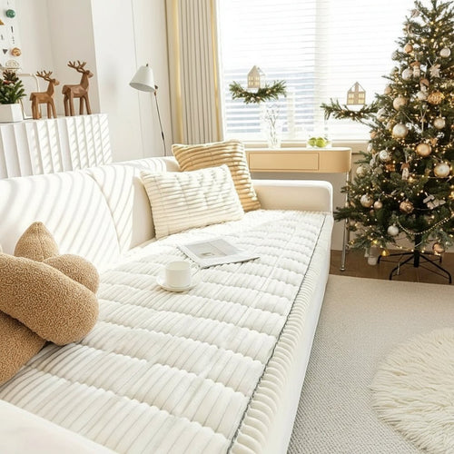 CozyFlannel Luxe Sofa Cover From Temsk With Plush Comfort And Elegant Style