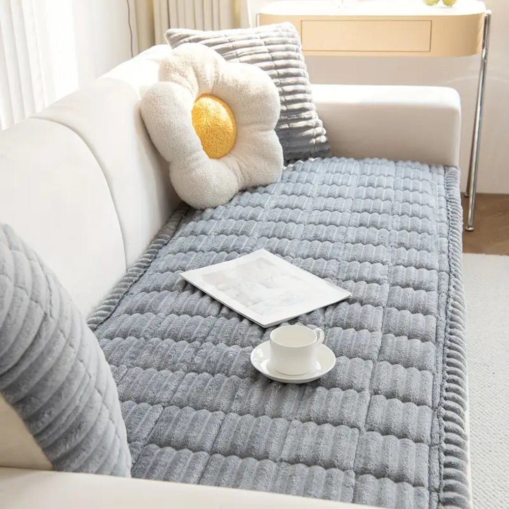 CozyFlannel Luxe Sofa Cover With Plush Comfort And Elegance | Temsk