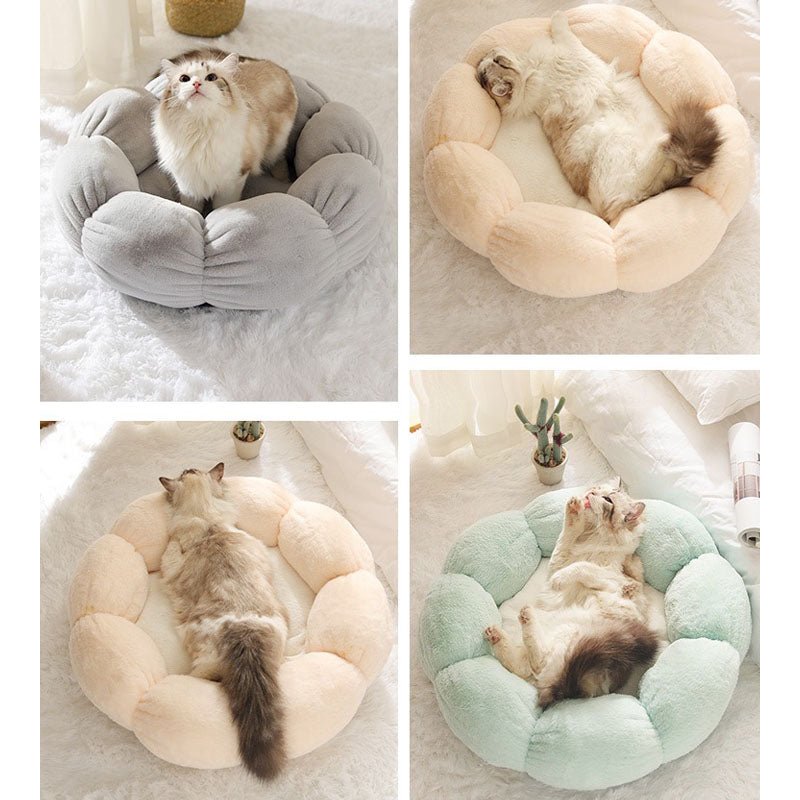 BloomPaws Cat Bed In Flower Shape For Deep Sleep And Relaxation | Temsk
