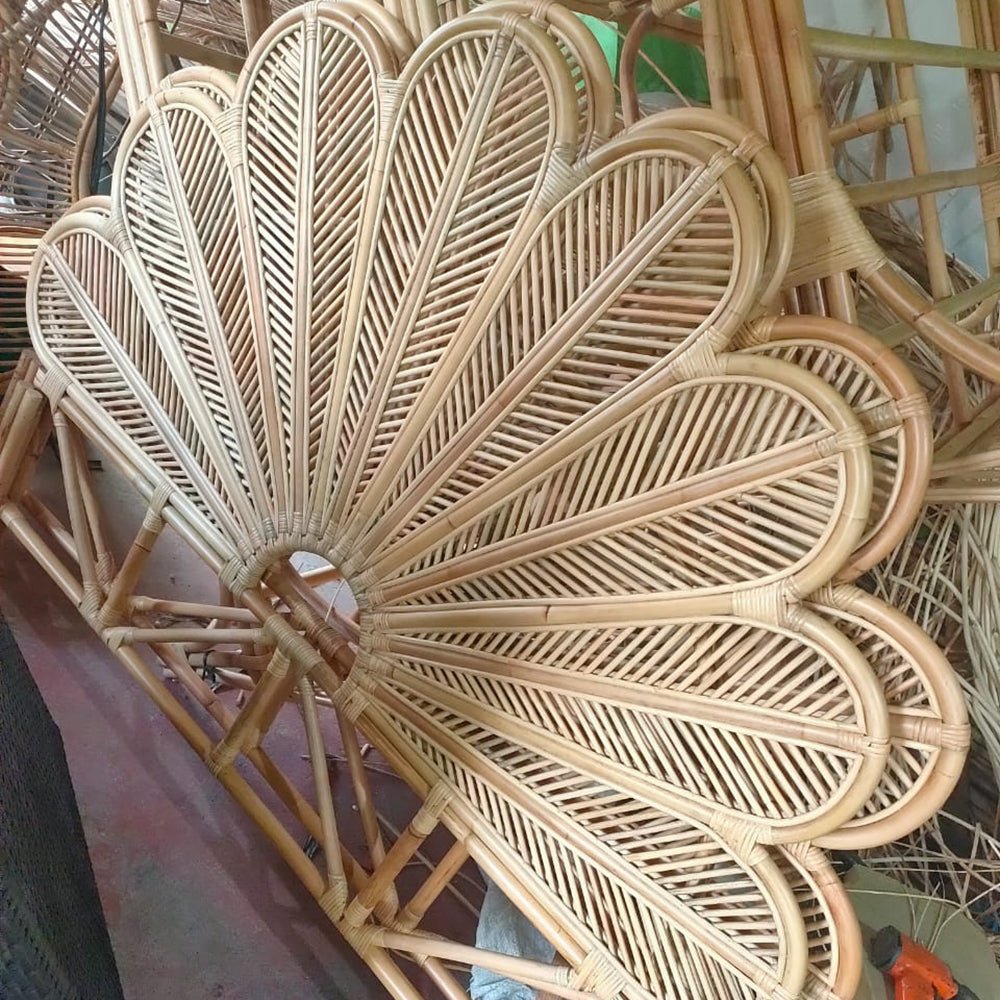 VerdantWicker Handmade Wicker Headboard With Floral Pattern | Temsk