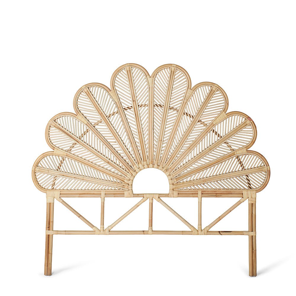 VerdantWicker Handmade Wicker Headboard With Floral Pattern | Temsk