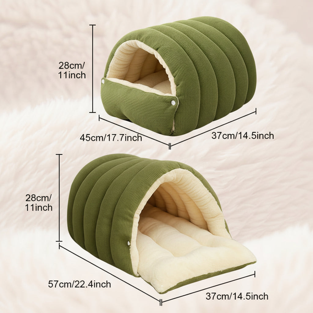 Cozy Plush Cat Cave Bed For Warm Indoor Sleeping And Relaxation | Temsk