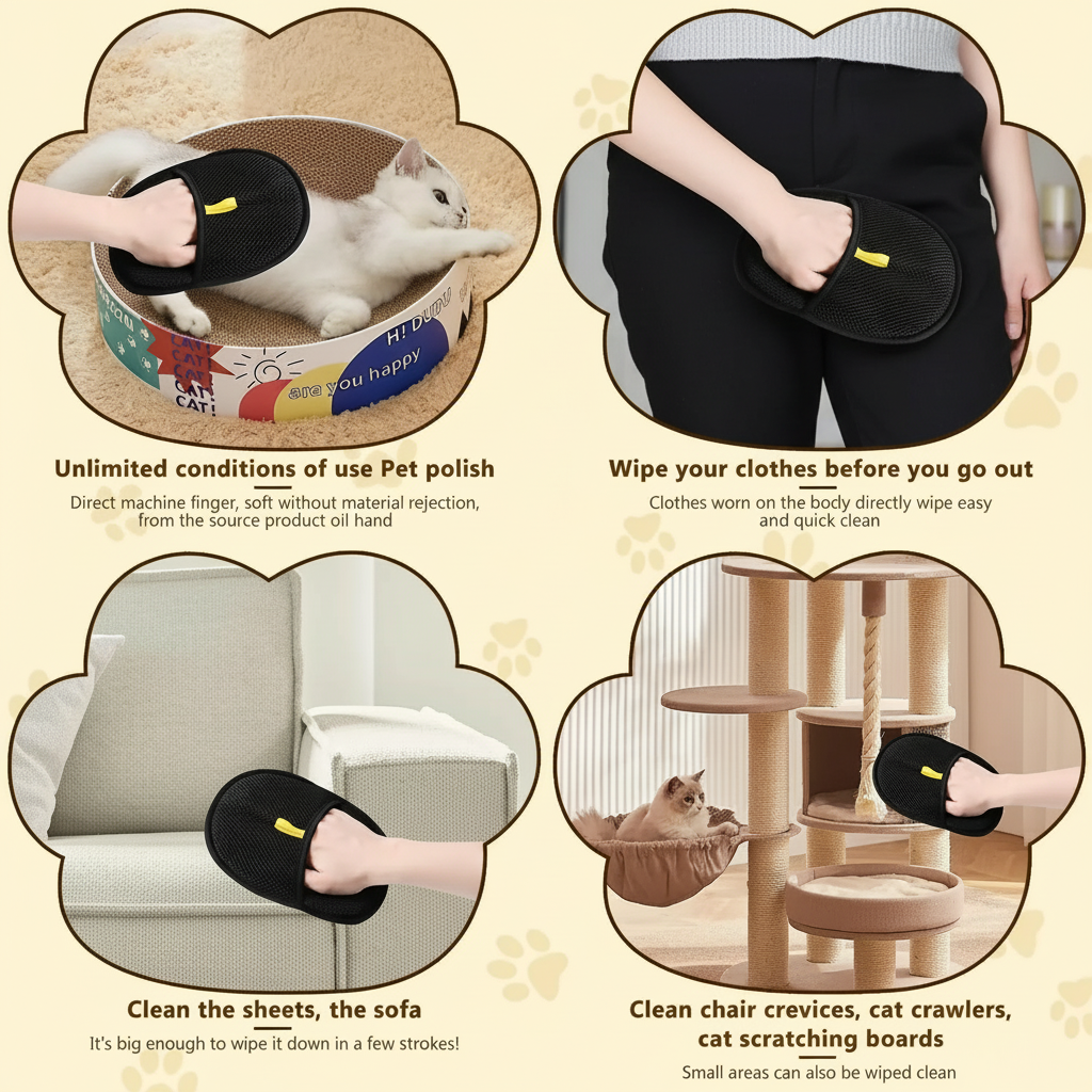 Pet Hair Removal Glove For Furniture Clothing And Carpets | Temsk