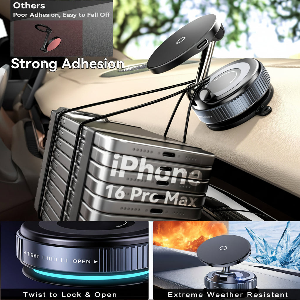 Magnetic Aluminum Car Phone Charger Dashboard Mount | Temsk