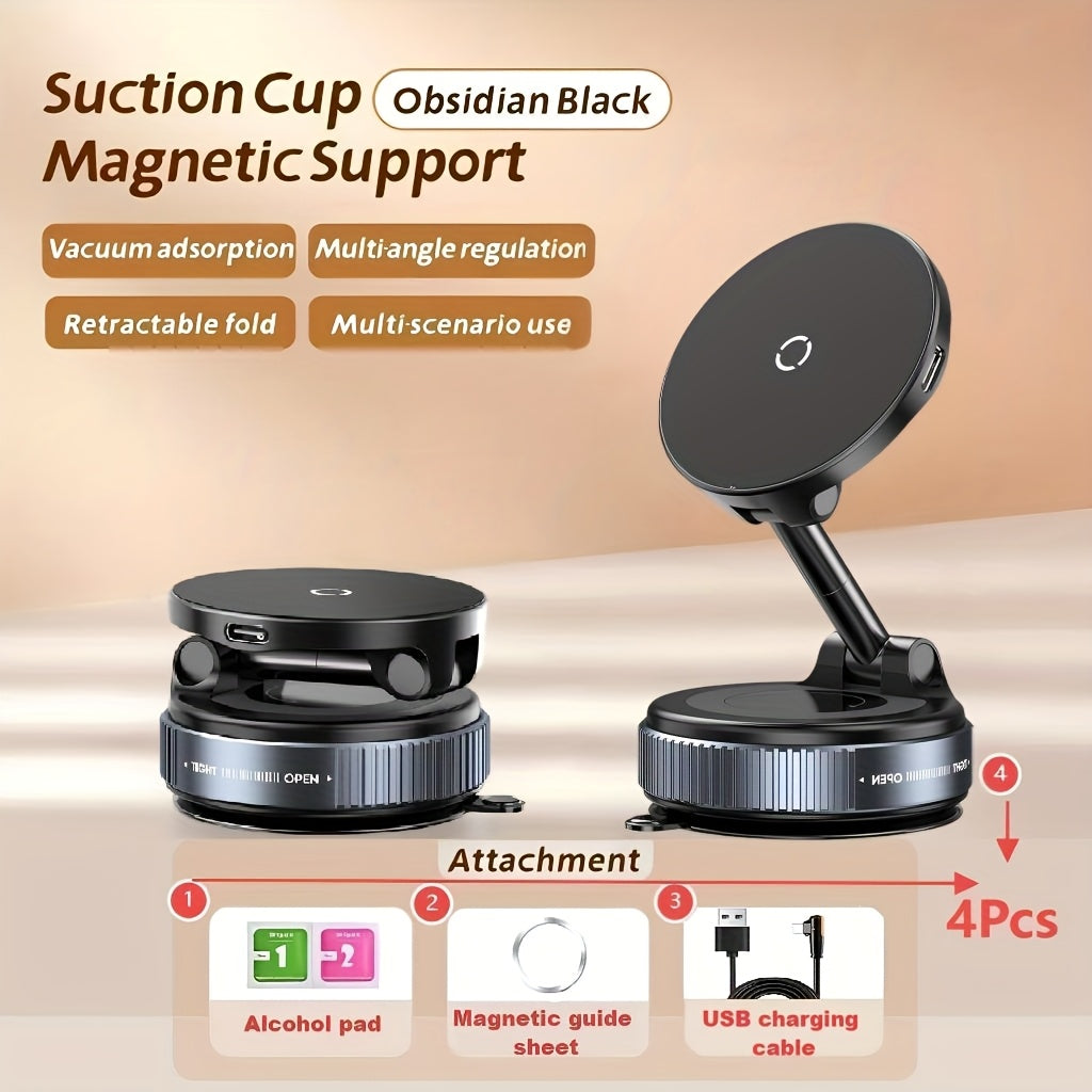 Magnetic Aluminum Car Phone Charger Dashboard Mount | Temsk