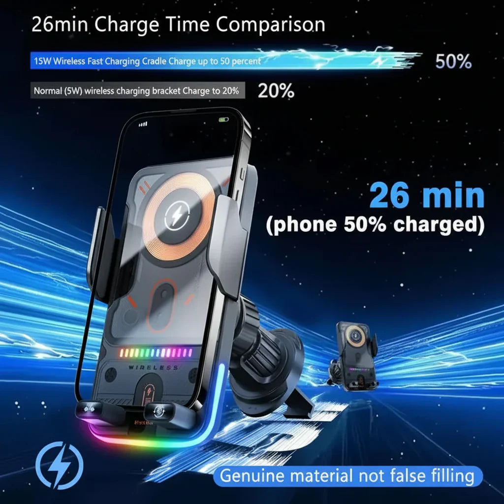 Phone Holder With Vent Clip And Wireless Charging Mount | Temsk