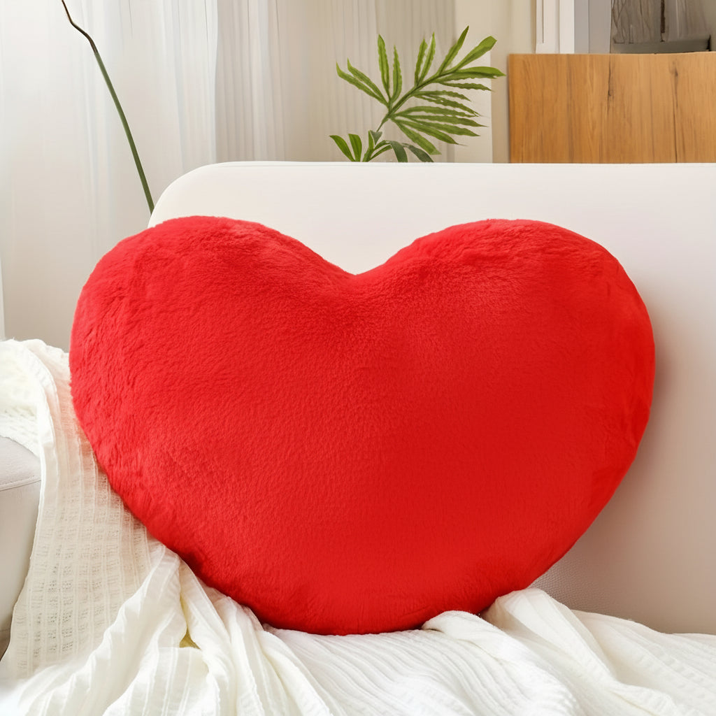 Heart Shape Plush Cozy Throw Pillow For Sofa Decor | Temsk