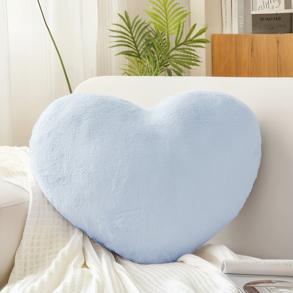 Heart Shape Plush Cozy Throw Pillow For Sofa Decor | Temsk