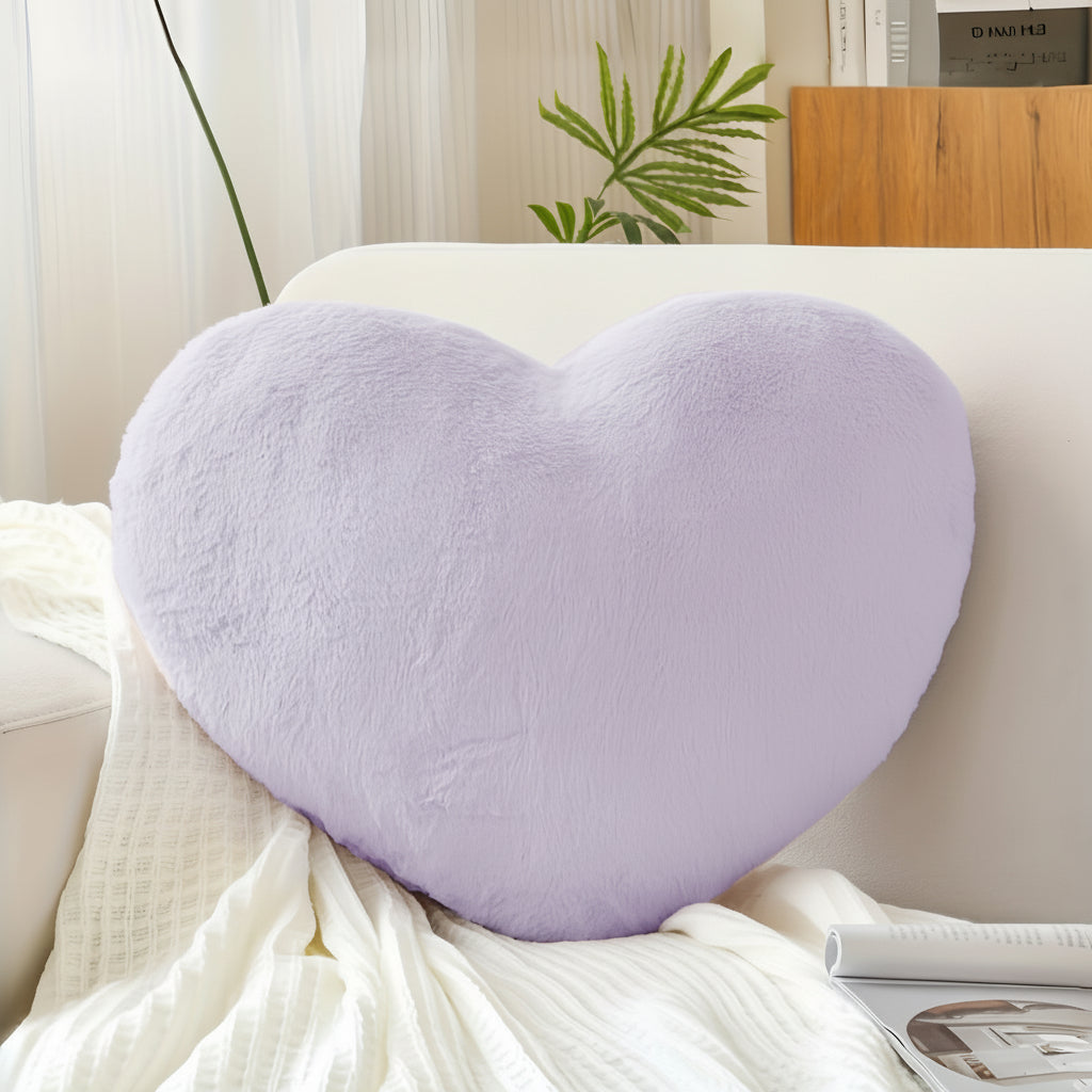 Heart Shape Plush Cozy Throw Pillow For Sofa Decor | Temsk