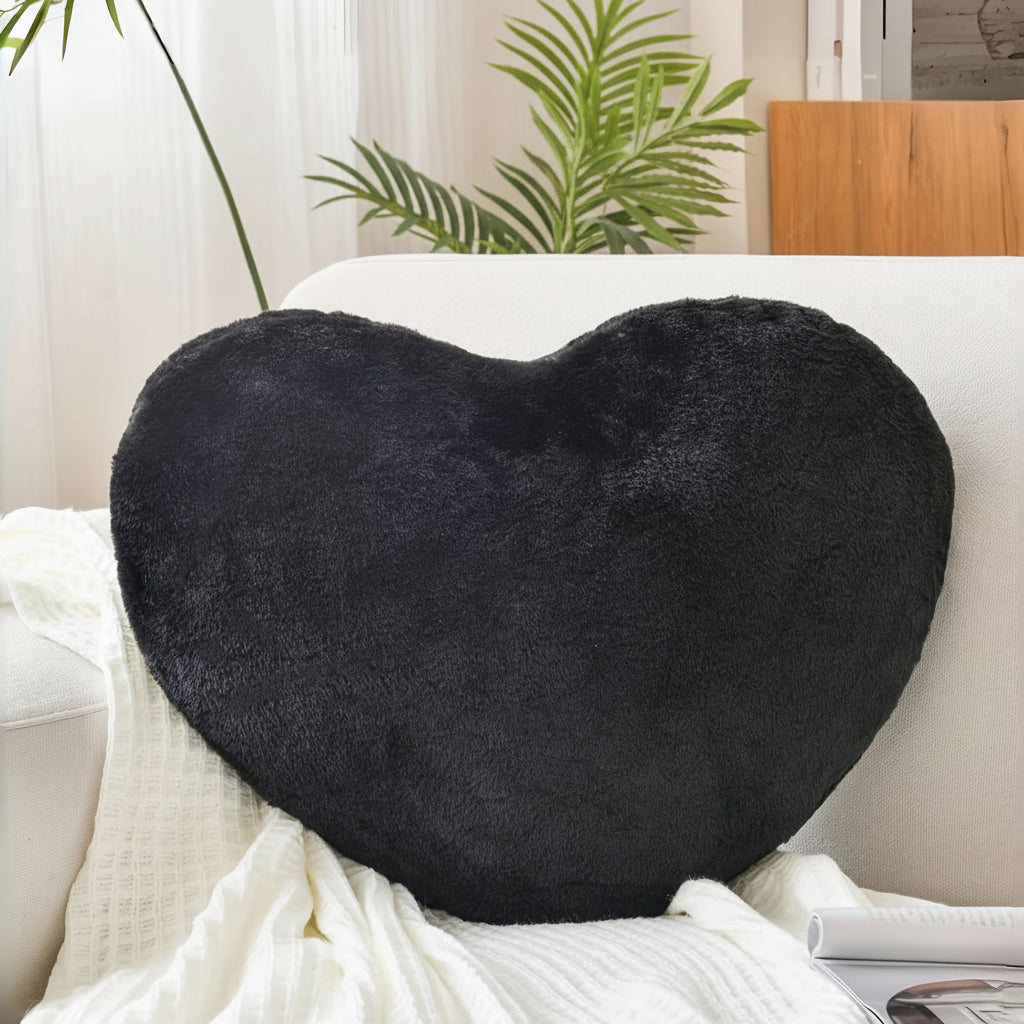 Heart Shape Plush Cozy Throw Pillow For Sofa Decor | Temsk