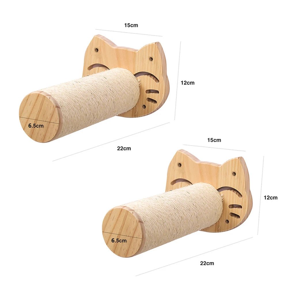 LunaNest Cat Wall Shelves In Natural Wood With Cozy Fabric Padding | Temsk