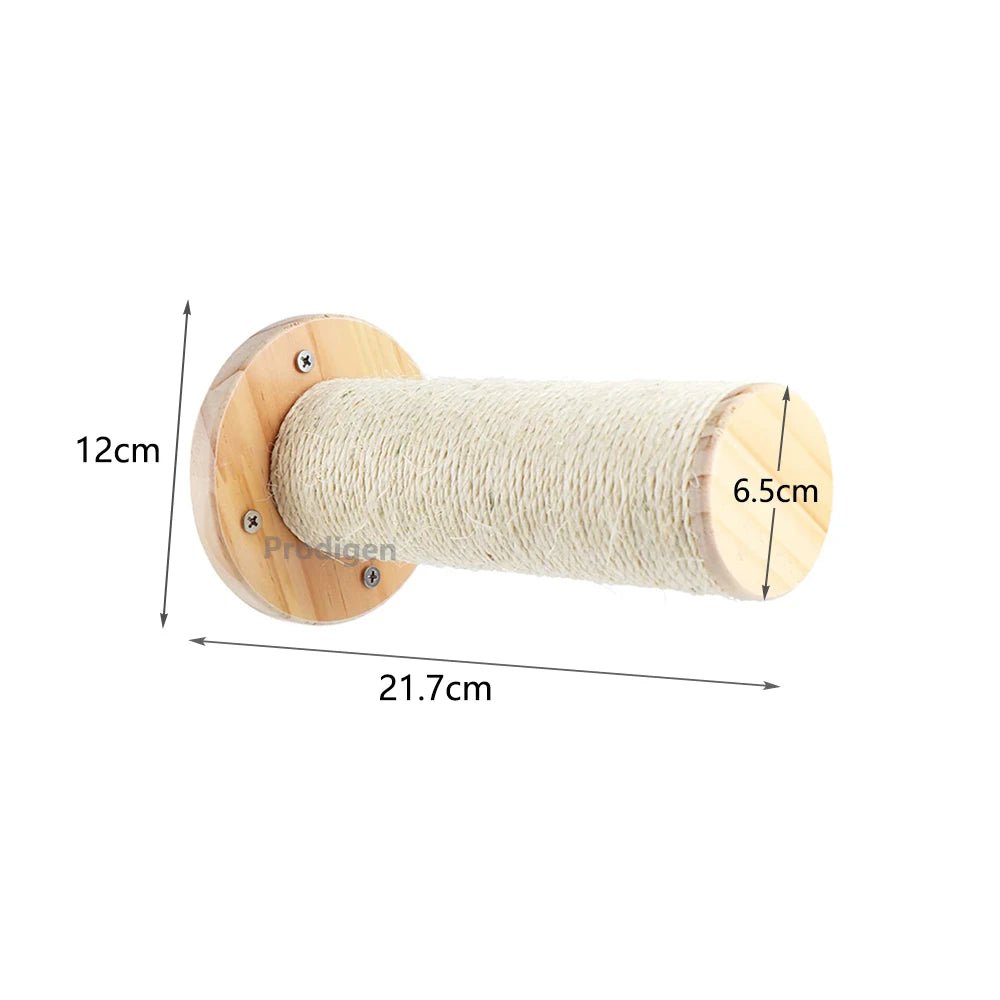 LunaNest Cat Wall Shelves In Natural Wood With Cozy Fabric Padding | Temsk