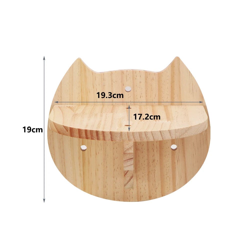 LunaNest Cat Wall Shelves In Natural Wood With Cozy Fabric Padding | Temsk