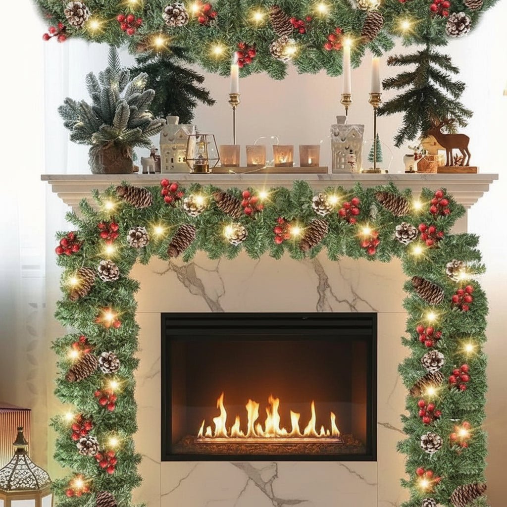 LumaGlow Illuminated Christmas Garland With Timer Function | Temsk