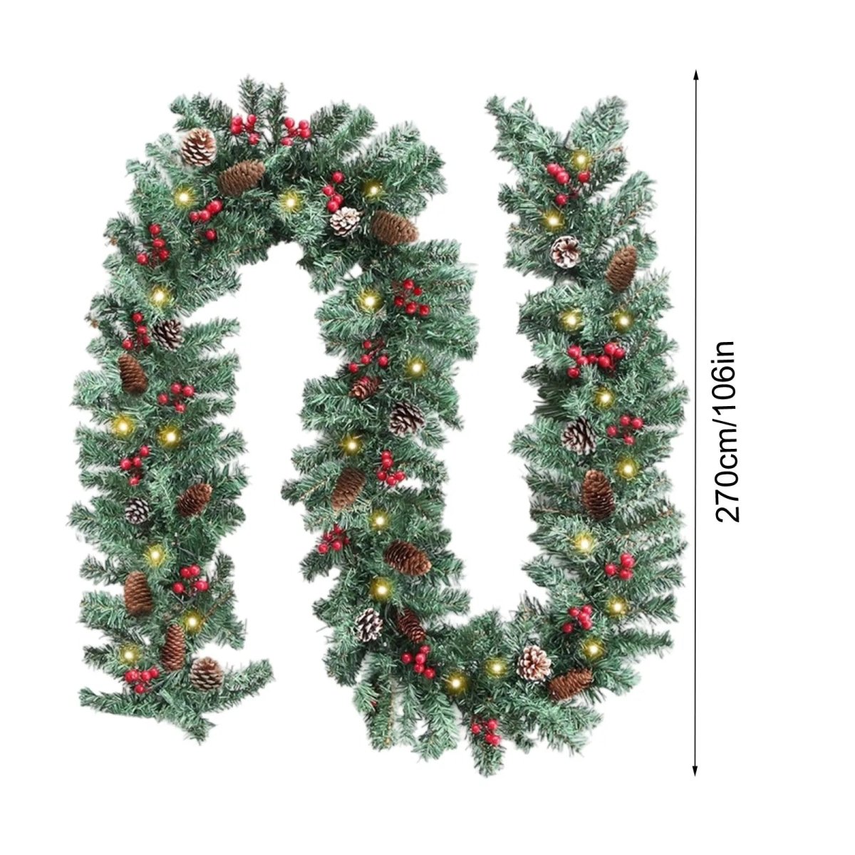 LumaGlow Illuminated Christmas Garland With Timer Function | Temsk