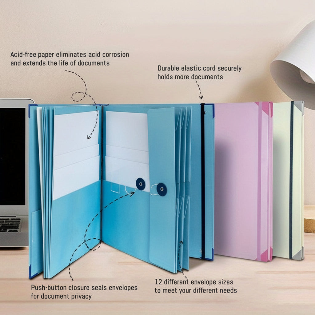 Binder Organizer Set For Home Records In Pink Folder Kit | Temsk