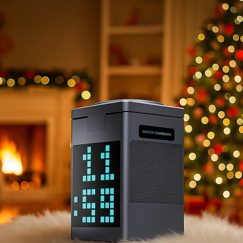 NovaCharge 3-In-1 Wireless Charger With Bluetooth Speaker And LED Clock Display | Temsk