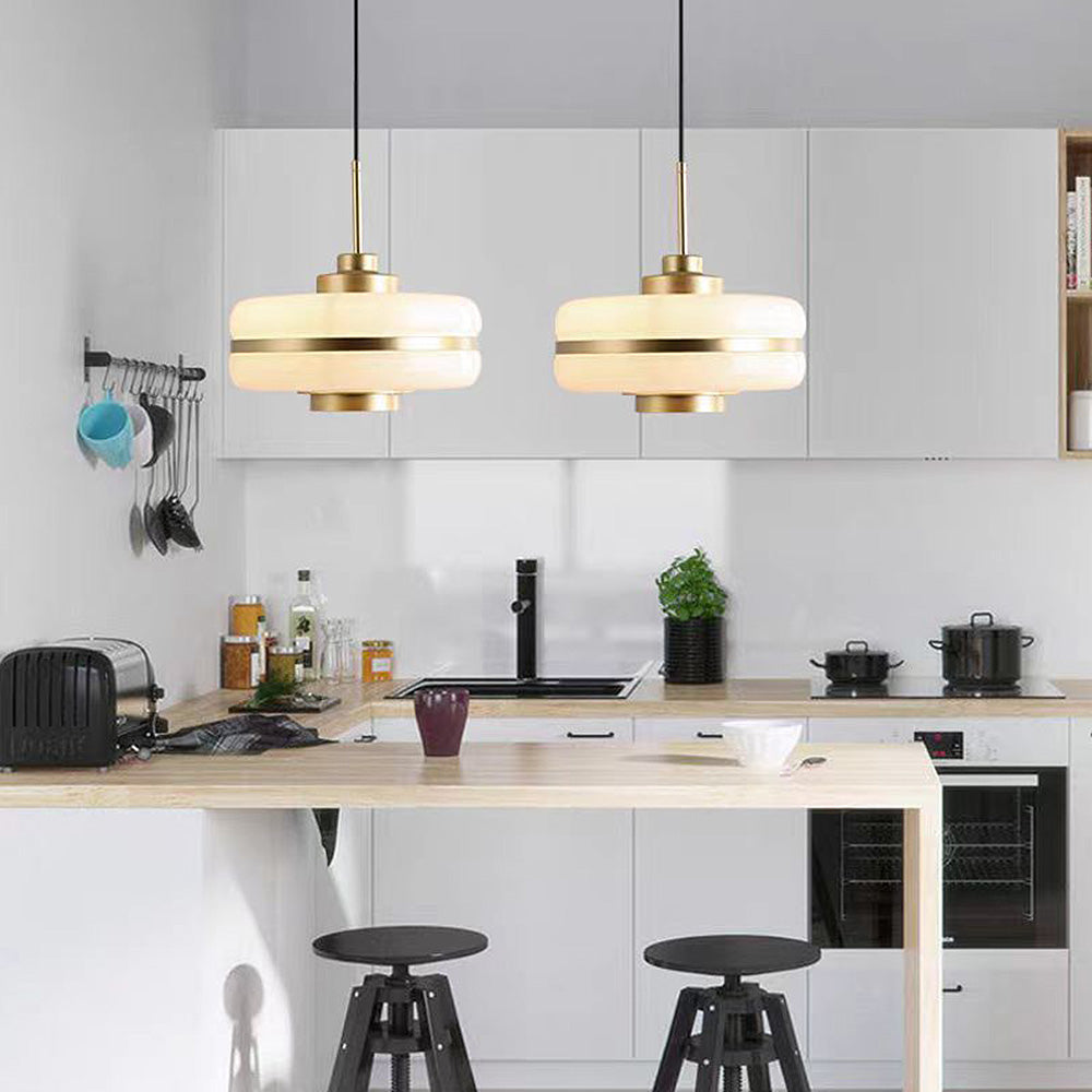 Nordic Glass And Metal Pendant Lamp By Nyra With Warm LED Glow | Snurv | Temsk