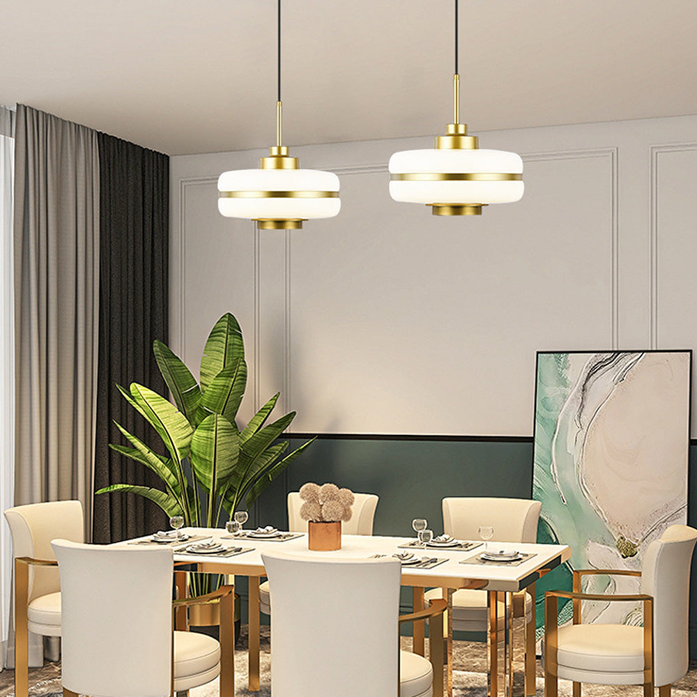 Nordic Glass And Metal Pendant Lamp By Nyra With Warm LED Glow | Snurv | Temsk