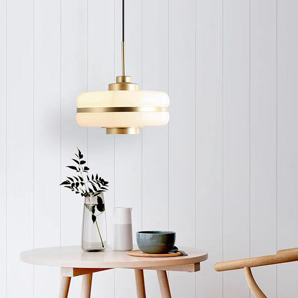 Nordic Glass And Metal Pendant Lamp By Nyra With Warm LED Glow | Snurv | Temsk