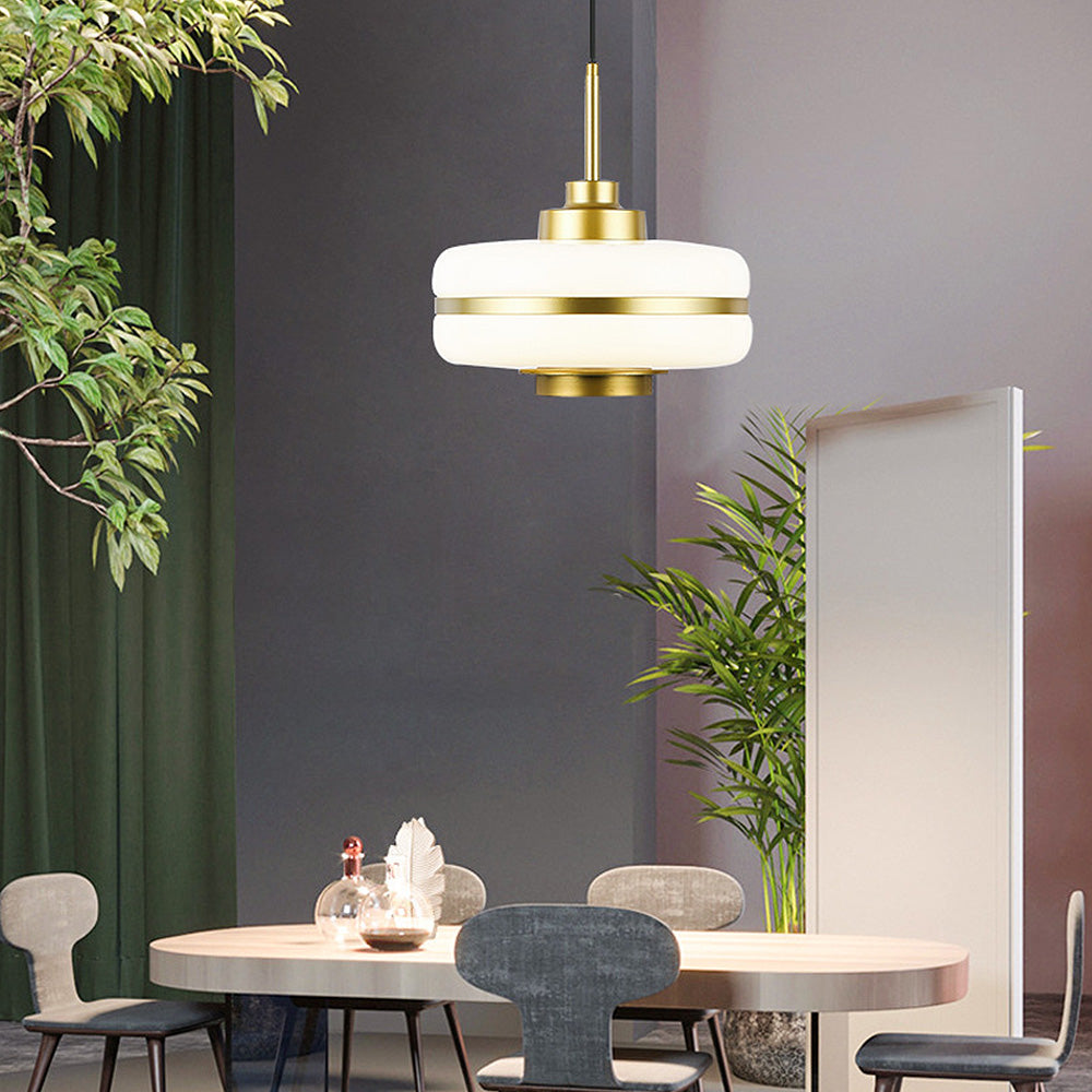 Nordic Glass And Metal Pendant Lamp By Nyra With Warm LED Glow | Snurv | Temsk