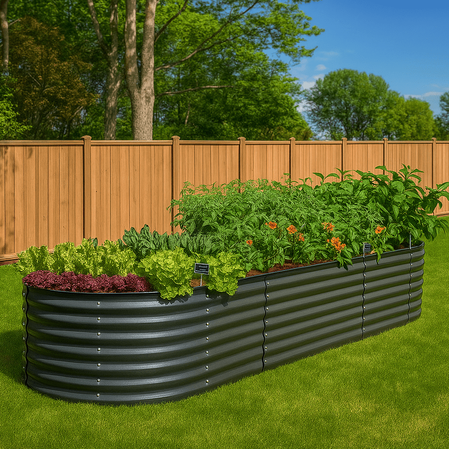 Evergrove Weatherproof Oval Raised Garden Bed Made From Galvanized Steel | Temsk