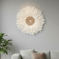 AuroraFeather Elegant White Feather Juju Hat For Wall Decor In Modern Interiors | Temsk