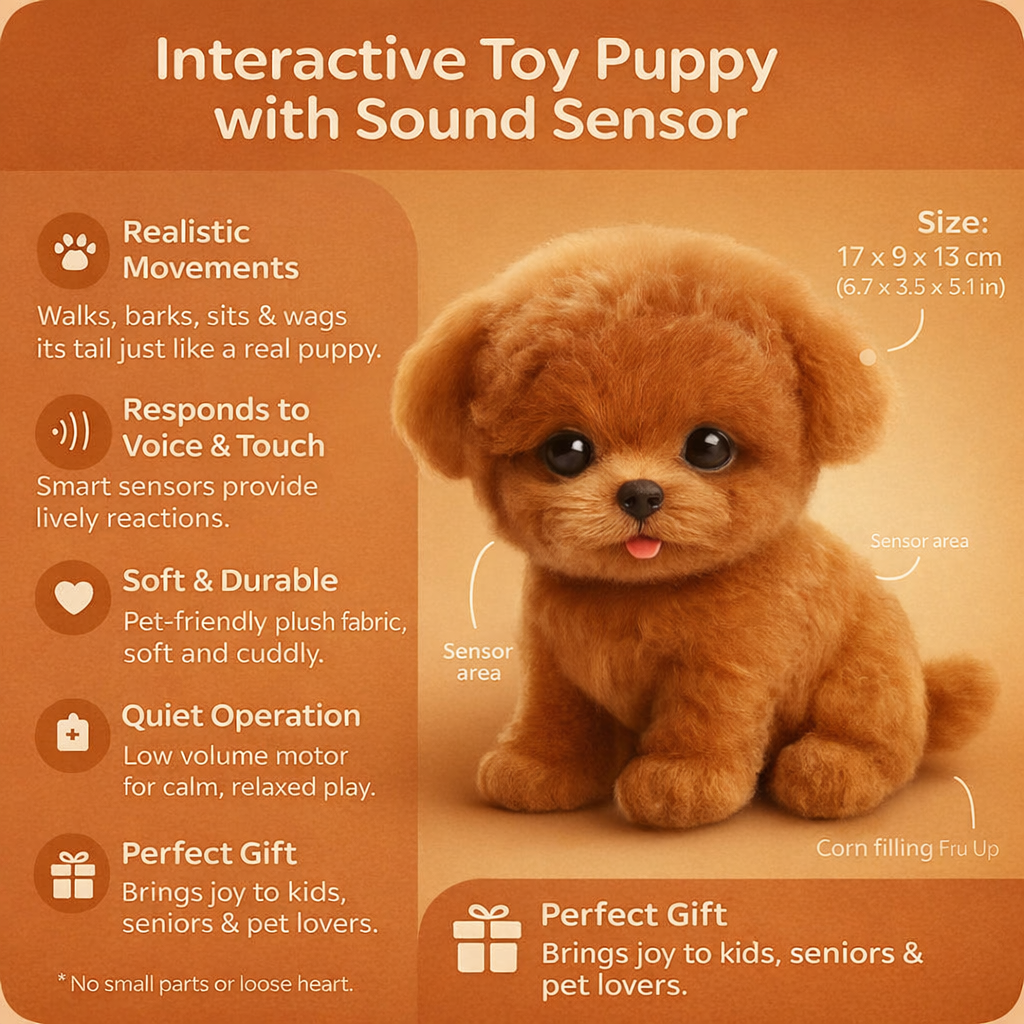 Realistic Moving Dog Plush Toy With Interactive Sounds | Temsk