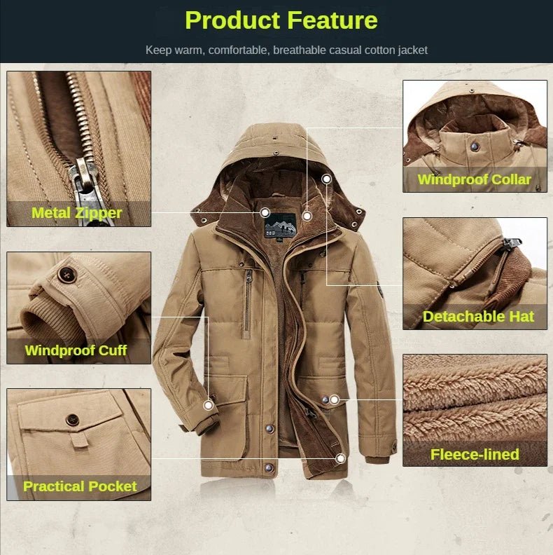 EcoLeaf Insulated Men's Winter Jacket With Rainproof Design | Temsk